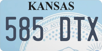KS license plate 585DTX
