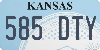 KS license plate 585DTY