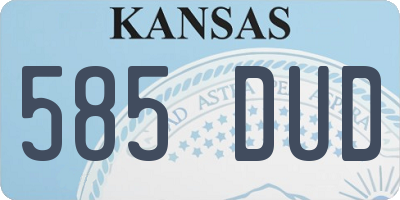 KS license plate 585DUD