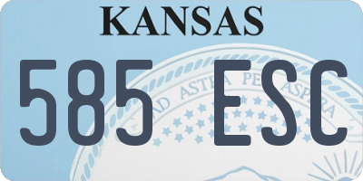 KS license plate 585ESC