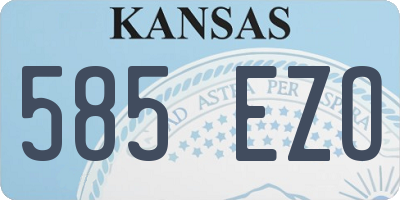 KS license plate 585EZO