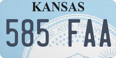 KS license plate 585FAA