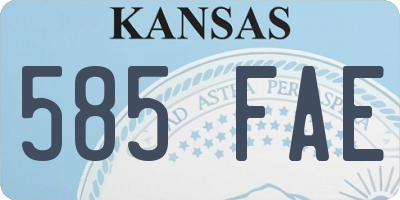 KS license plate 585FAE