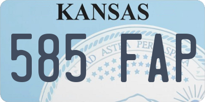KS license plate 585FAP