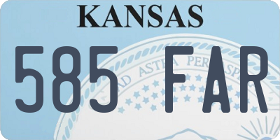 KS license plate 585FAR