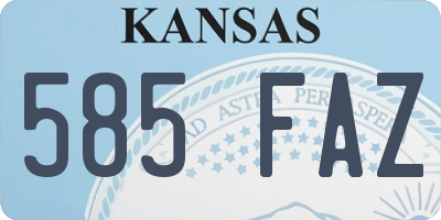 KS license plate 585FAZ
