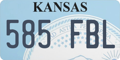 KS license plate 585FBL