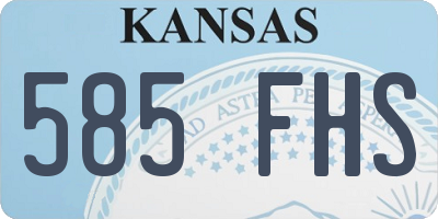 KS license plate 585FHS