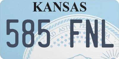 KS license plate 585FNL