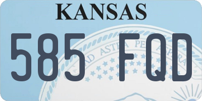 KS license plate 585FQD