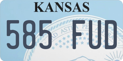 KS license plate 585FUD