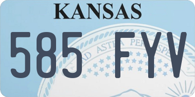KS license plate 585FYV