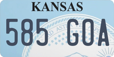 KS license plate 585GOA
