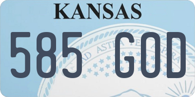 KS license plate 585GOD