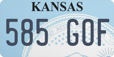 KS license plate 585GOF