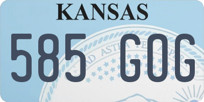 KS license plate 585GOG