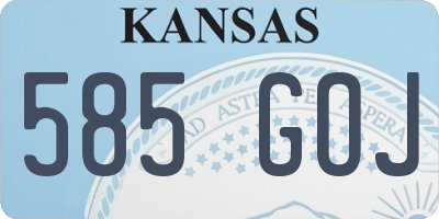 KS license plate 585GOJ