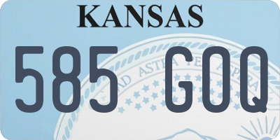 KS license plate 585GOQ