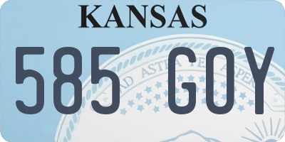 KS license plate 585GOY