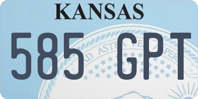 KS license plate 585GPT