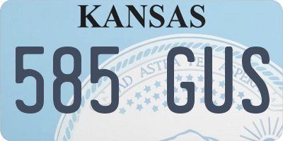 KS license plate 585GUS
