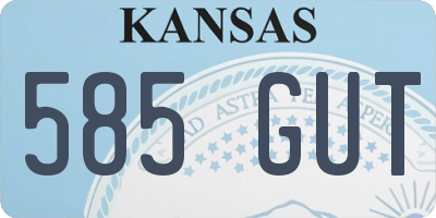 KS license plate 585GUT