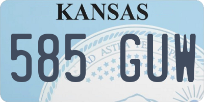 KS license plate 585GUW