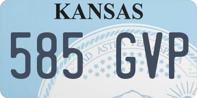 KS license plate 585GVP
