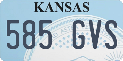 KS license plate 585GVS
