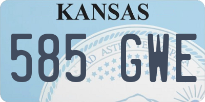 KS license plate 585GWE