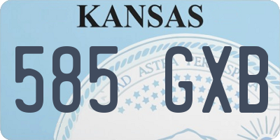 KS license plate 585GXB