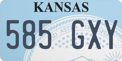 KS license plate 585GXY
