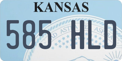 KS license plate 585HLD
