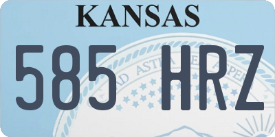KS license plate 585HRZ