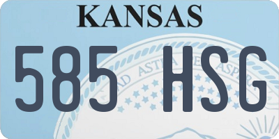 KS license plate 585HSG