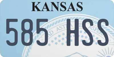 KS license plate 585HSS