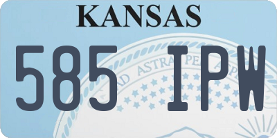 KS license plate 585IPW
