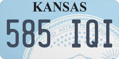 KS license plate 585IQI