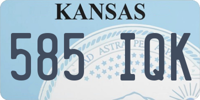 KS license plate 585IQK