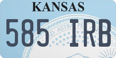 KS license plate 585IRB