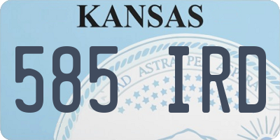 KS license plate 585IRD
