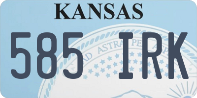 KS license plate 585IRK