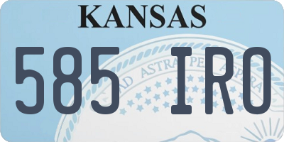 KS license plate 585IRO