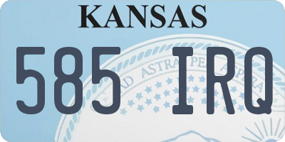 KS license plate 585IRQ