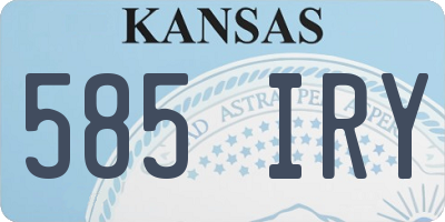 KS license plate 585IRY