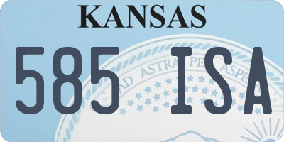 KS license plate 585ISA