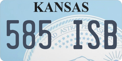 KS license plate 585ISB