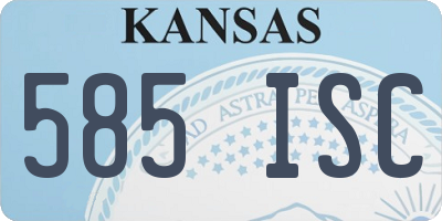 KS license plate 585ISC