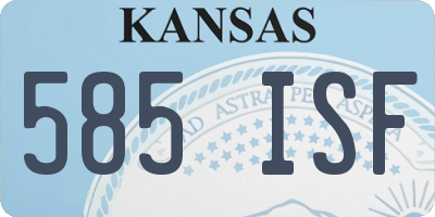 KS license plate 585ISF
