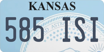 KS license plate 585ISI
